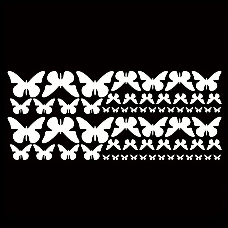 Pack de 62 Stickers Papillon pour Voiture Blanc