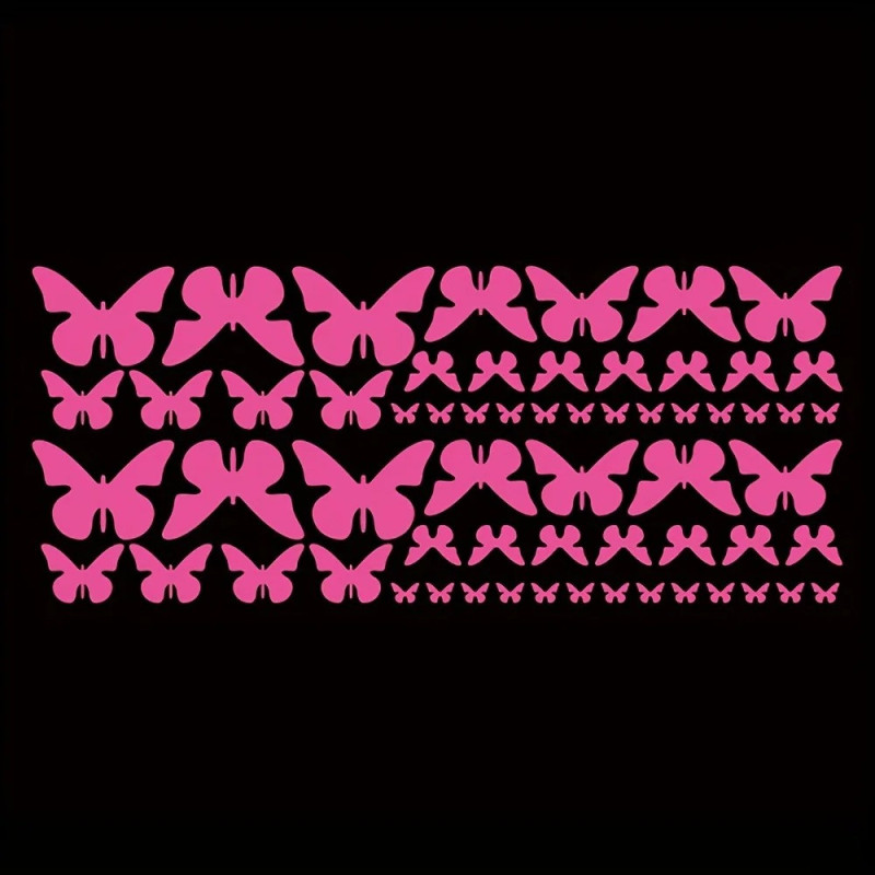 Pack de 62 Stickers Papillon pour Voiture Rose