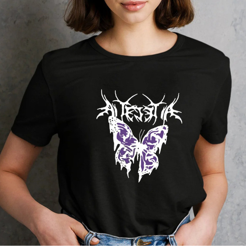 T-Shirt Grand Papillon Gothique Noir
