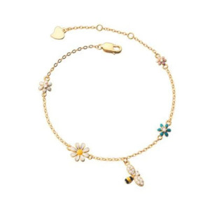 Bracelet Abeille Charme Nature - Marguerites et Abeille Modèle Couleur Or