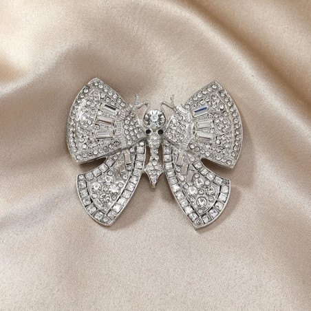 Broche Papillon Rétro Couleur Gris