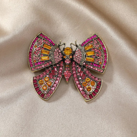 Broche Papillon Rétro Couleur Rose