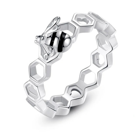 Bague de luxe abeille, en forme de cœur, en argent Sterling 925