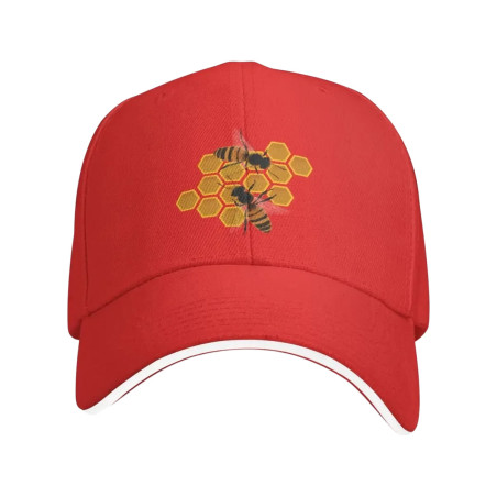 Caquette de baseball abeille et miel Couleur Rouge