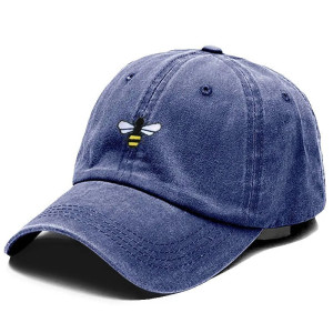 Casquette de Baseball unisexe Vintage avec Logo Abeille Couleur Bleu fonce