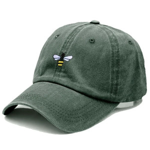 Casquette de Baseball unisexe Vintage avec Logo Abeille Couleur Vert