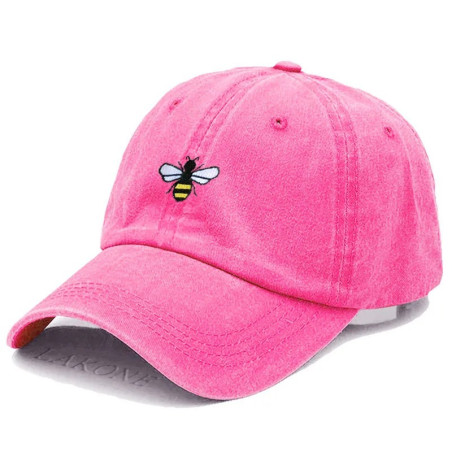 Casquette de Baseball unisexe Vintage avec Logo Abeille Couleur Rose