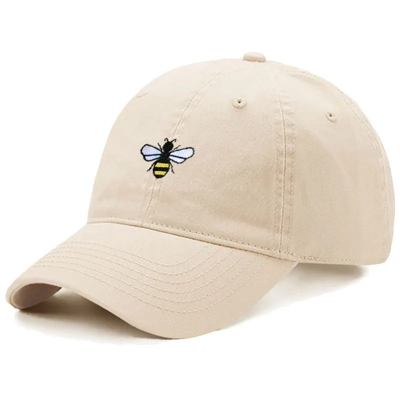 Casquette de Baseball unisexe Vintage avec Logo Abeille Couleur Beige