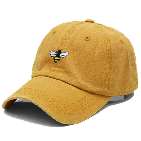 Casquette de Baseball unisexe Vintage avec Logo Abeille Couleur jaune