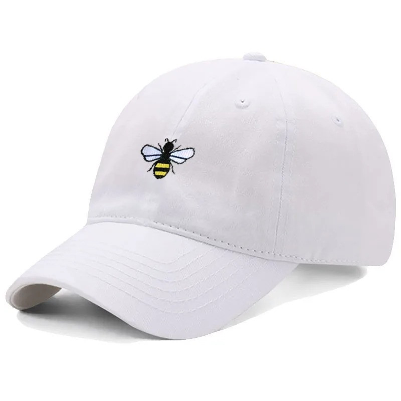 Casquette de Baseball unisexe Vintage avec Logo Abeille Couleur Blanc