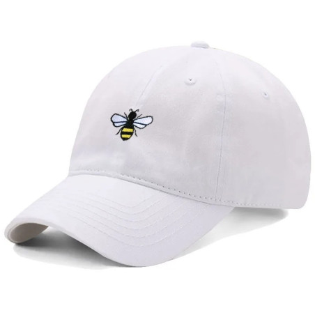 Casquette de Baseball unisexe Vintage avec Logo Abeille Couleur Blanc