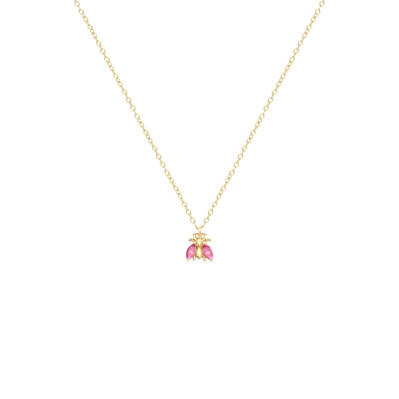 Collier ras du cou en argent Sterling 925 pierre couleur rose
