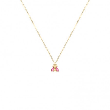 Collier ras du cou en argent Sterling 925 pierre couleur rose