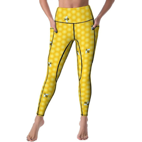 Legging Yoga Abeille & Nid d'Abeille | Douceur de la Ruche