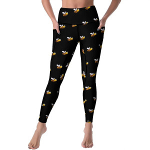 Legging Abeille « Danse de l'Abeille Noire » | Taille Haute & Poches