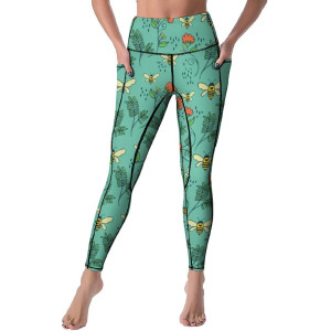 Legging de Yoga Taille Haute Abeilles & Fleurs | 1001abeilles