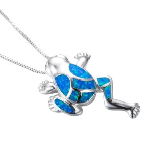 Collier Grenouille Éclat Azur | Bijou Nature & Cadeau Original