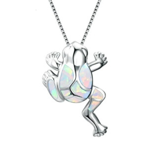 Collier Grenouille Opale Scintillante | Bijou Cadeau Femme