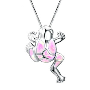 Collier Grenouille Éclat Rosé | Idée Cadeau Bijou Nature Femme