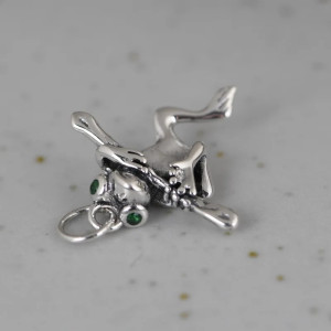 Handmade Frog Pendant 925 Silver | Cute Nature Jewelry Gift