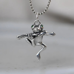 Handmade Frog Pendant 925 Silver | Cute Nature Jewelry Gift