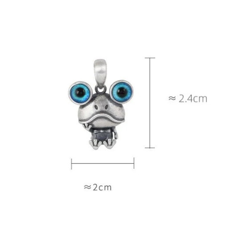 Sapphire-Eyed Frog Necklace | Cute Sterling Silver Jewelry Gift