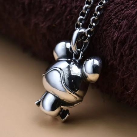 Cute Frog Necklace with Green Eyes | 925 Sterling Silver Gift