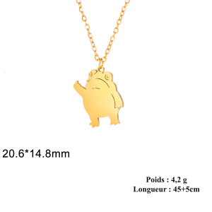 Collier Grenouille Doigt d'Honneur | Bijou Acier Inoxydable