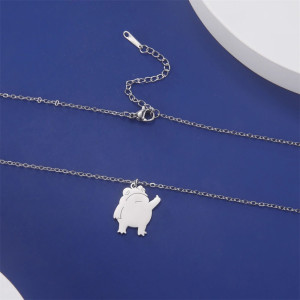 Funny Middle Finger Frog Necklace | Stainless Steel Jewelry