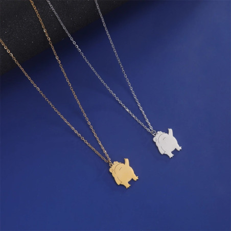 Collier Grenouille Doigt d'Honneur | Bijou Acier Inoxydable