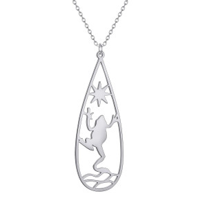 Collier Grenouille Coucher de Soleil en Acier Inoxydable
