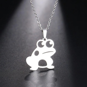Collier Grenouille Saut Enjoué couleur argent