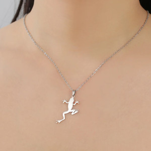 Leap of Light Cute Frog Necklace - Minimalist Jewelry Gift