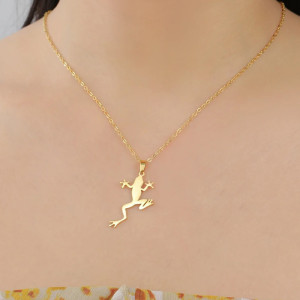 Leap of Light Cute Frog Necklace - Minimalist Jewelry Gift