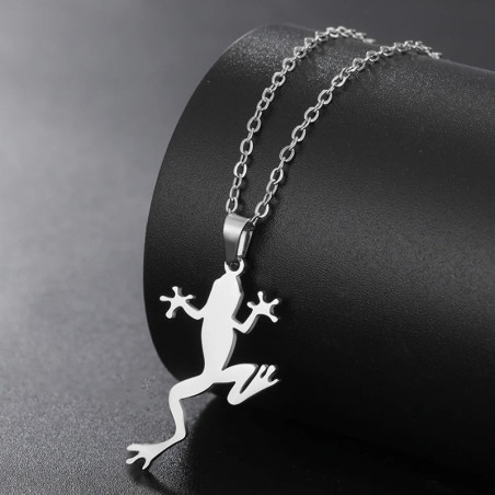 Collier Grenouille Léger Bond de Lumière couleur argent