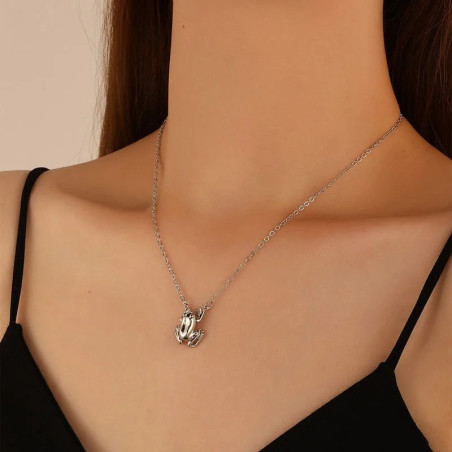 Collier Grenouille Mignon | Pendentif Doré & Argenté | Idée Cadeau