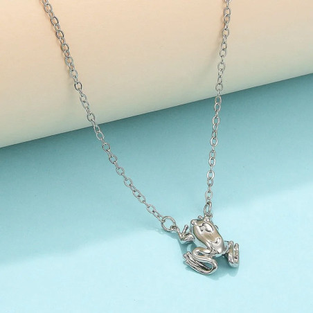 Collier Grenouille Mignon | Pendentif Doré & Argenté | Idée Cadeau