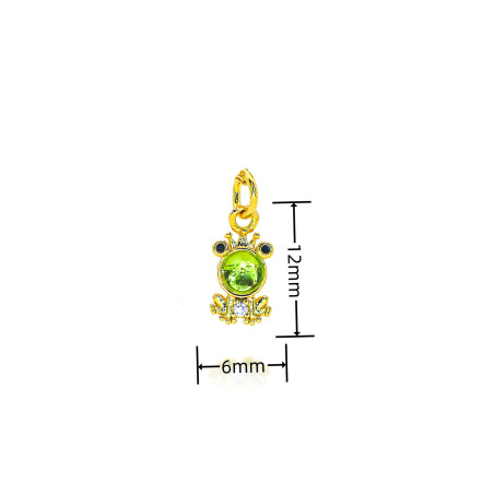 Royal Frog Necklace with Green Gem - 18k Gold Plated Jewelry