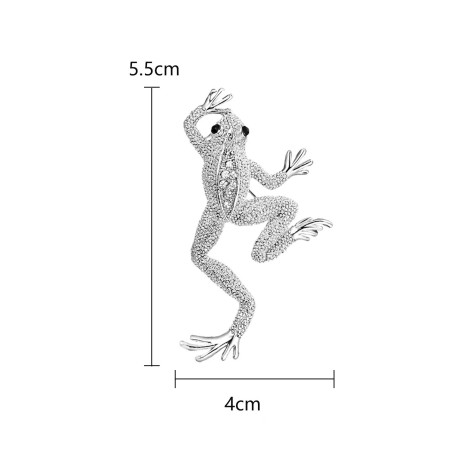 dimensions Broche Grenouille Miroir des Étoiles - couleur argent