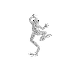 détails Broche Grenouille Miroir des Étoiles - couleur argent