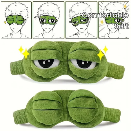 détails Masque de Nuit Peluche Grenouille Rigolote pour Enfant