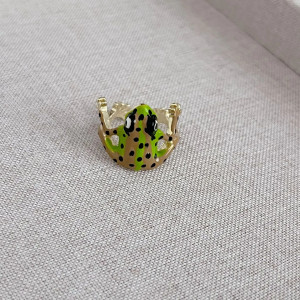 Bague Grenouille Tropicale Ajustable - Bijou Mignon en Émail