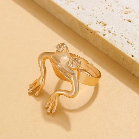 Bague Grenouille "Lily Hop" - couleur or