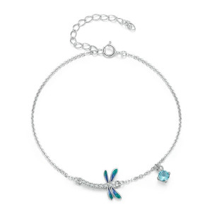 Bracelet Libellule Douce Éclat d'Aigue-Marine