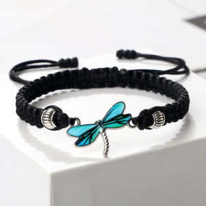 Bracelet Libellule Ailes d'Azur couleur noir