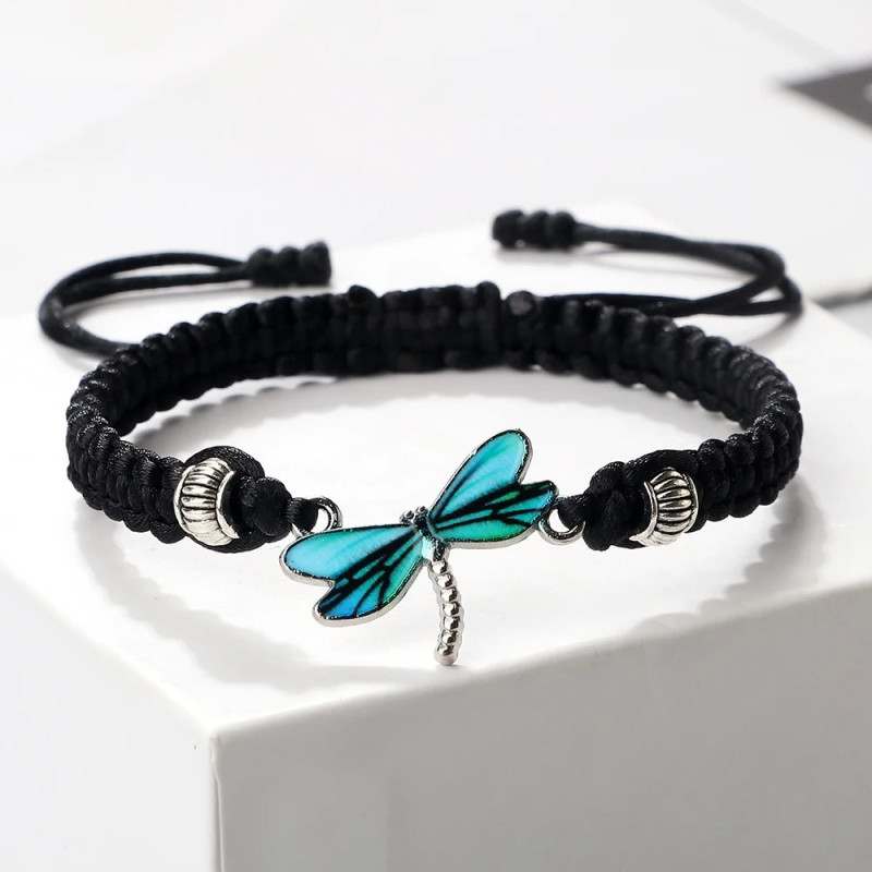 Bracelet Libellule Ailes d'Azur couleur noir
