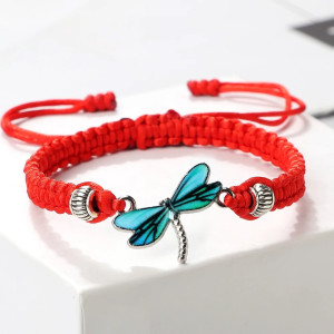 Bracelet Libellule Ailes d'Azur couleur rouge