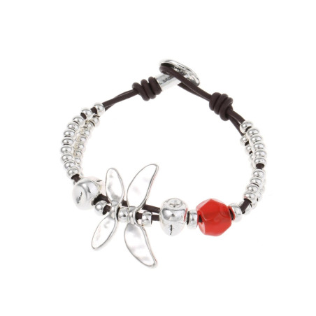 Bracciale Libellula con Perle Argentate | Gioiello Elegante