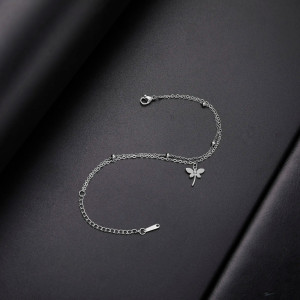 Bracelet Libellule Double Chaîne | Bijou Élégant & Fin Acier