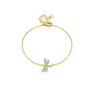 Bracciale Libellula Eleganza - Argento Sterling & Placcato Oro 18K